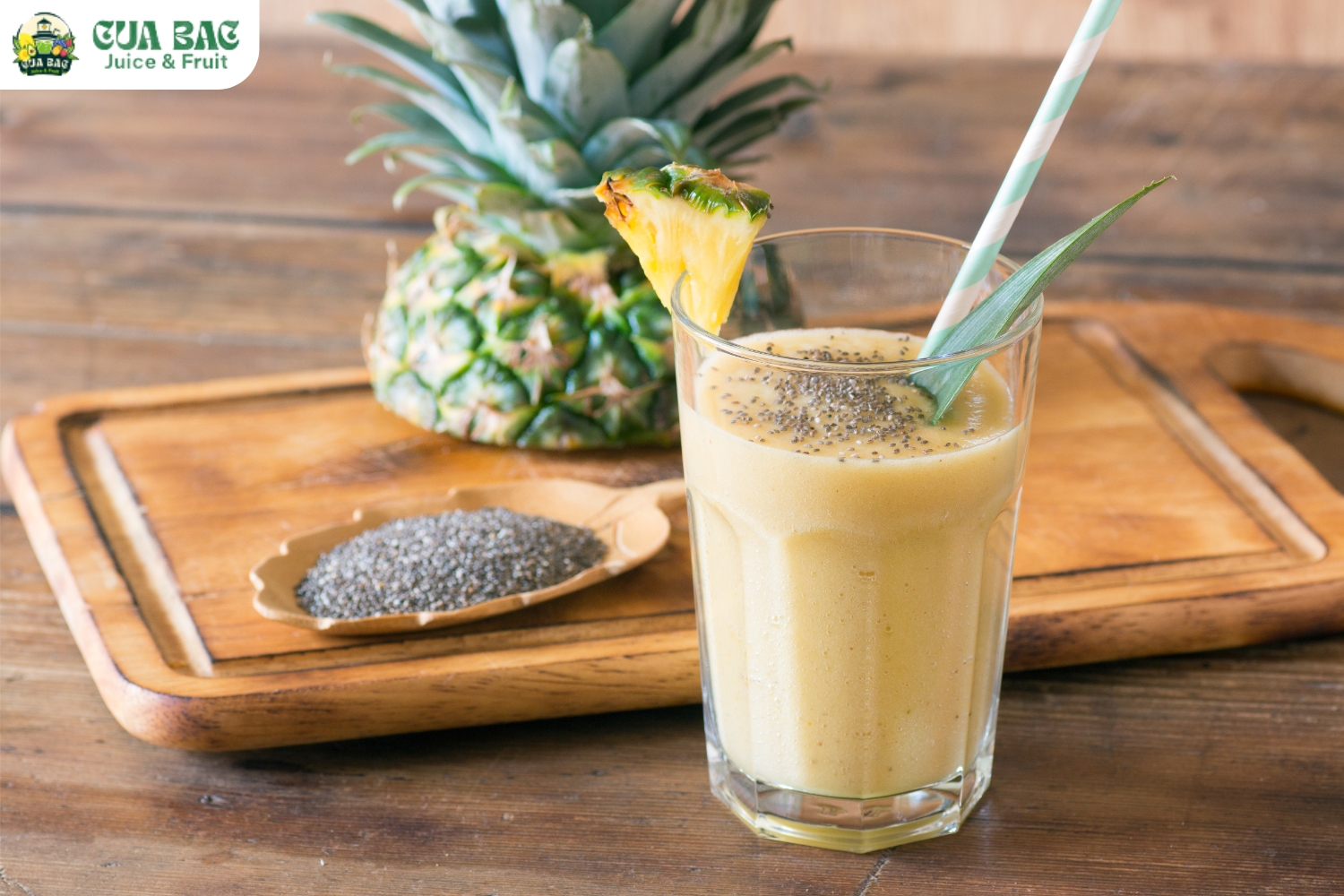cách làm sinh tố dứa hạt chia